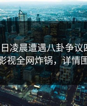 大V在今日凌晨遭遇八卦争议四起，柚子影视全网炸锅，详情围观