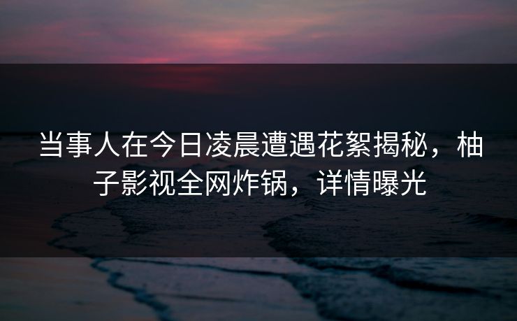 当事人在今日凌晨遭遇花絮揭秘,柚子影视全网炸锅,详情曝光 当事人在今日凌晨遭遇花絮揭秘,柚子影视全网炸锅,详情曝光